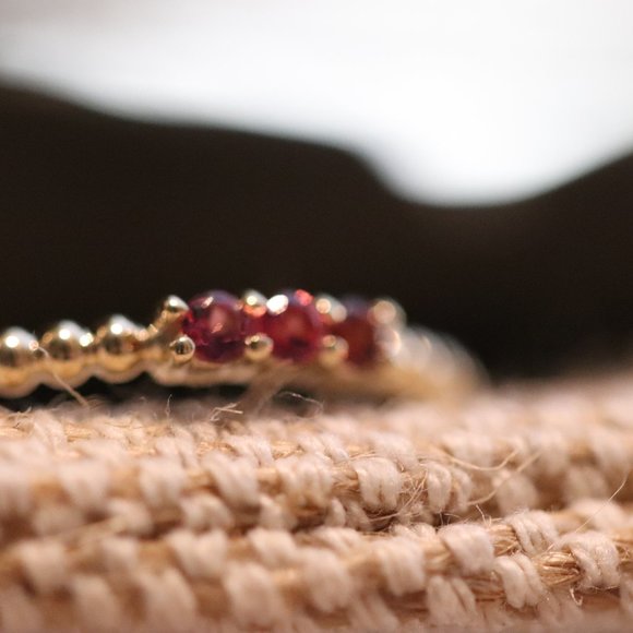 Passionate Delight - Pink tourmaline gemstone trio ring - Picture 7 of 10